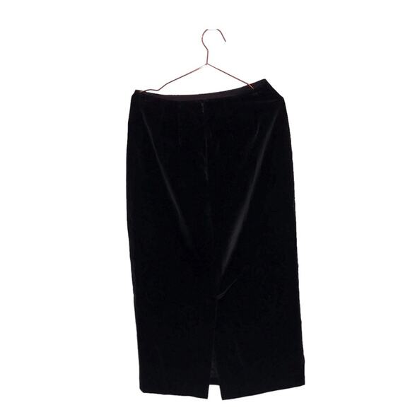 Liz Claiborne Black midi Velvet Skirt made in USA size 12 - Picture 2 of 5